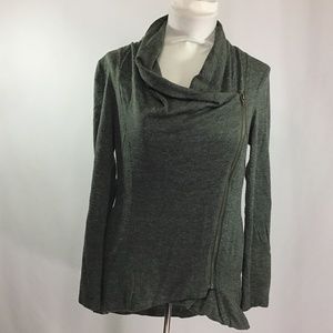Sweet Rain Side Zip Asymmetrical Cowl Neck Top